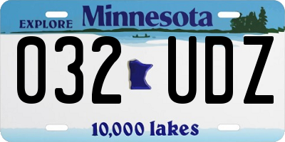 MN license plate 032UDZ