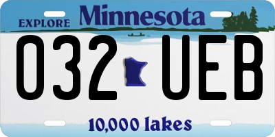 MN license plate 032UEB