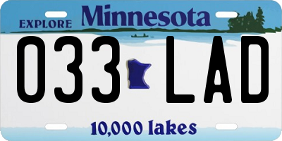 MN license plate 033LAD