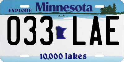 MN license plate 033LAE