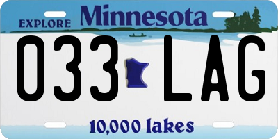 MN license plate 033LAG