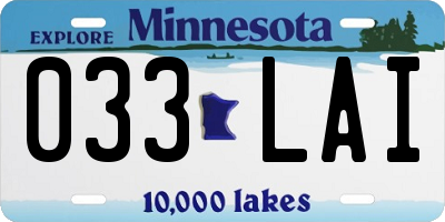 MN license plate 033LAI