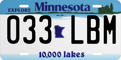 MN license plate 033LBM