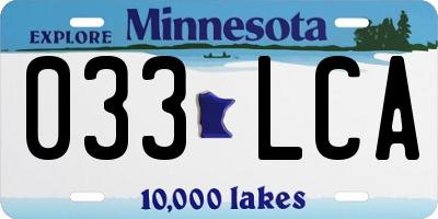 MN license plate 033LCA