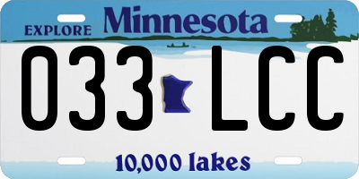 MN license plate 033LCC