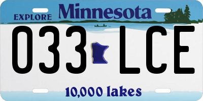 MN license plate 033LCE