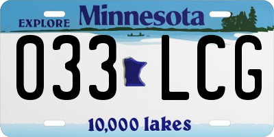 MN license plate 033LCG