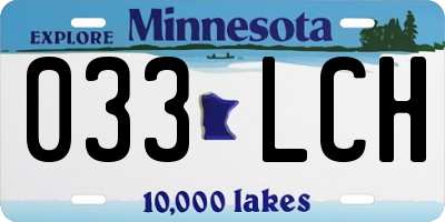MN license plate 033LCH