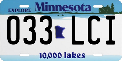 MN license plate 033LCI