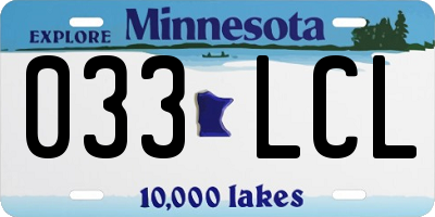 MN license plate 033LCL