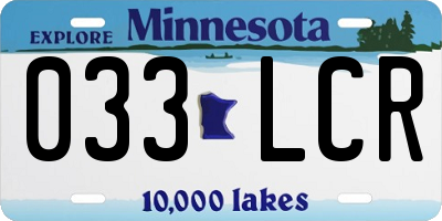 MN license plate 033LCR