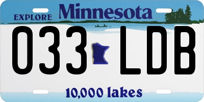 MN license plate 033LDB