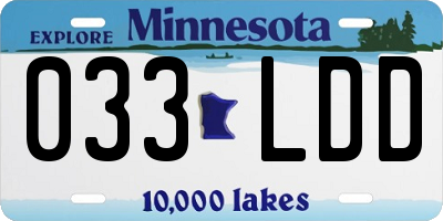 MN license plate 033LDD