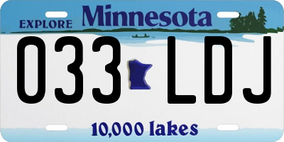MN license plate 033LDJ
