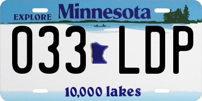 MN license plate 033LDP