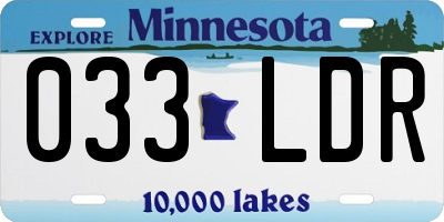 MN license plate 033LDR