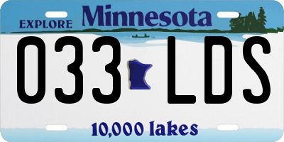 MN license plate 033LDS