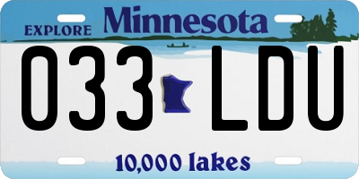 MN license plate 033LDU