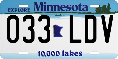 MN license plate 033LDV