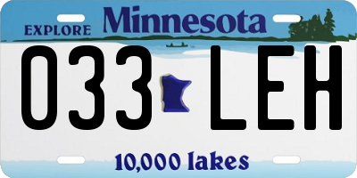 MN license plate 033LEH