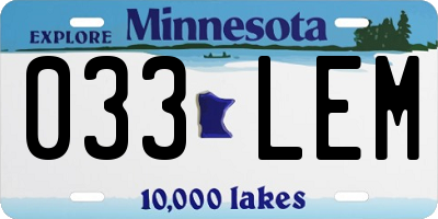 MN license plate 033LEM