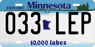 MN license plate 033LEP