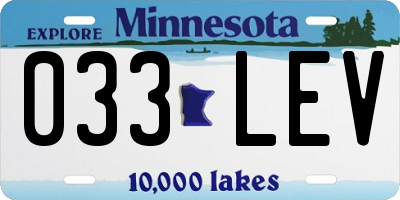 MN license plate 033LEV