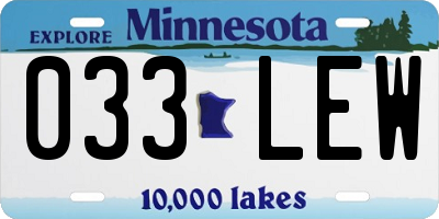 MN license plate 033LEW