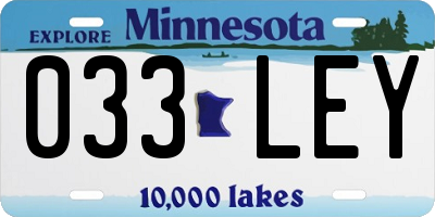 MN license plate 033LEY