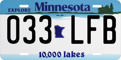 MN license plate 033LFB