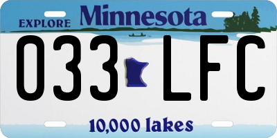 MN license plate 033LFC