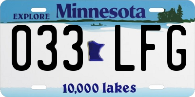 MN license plate 033LFG
