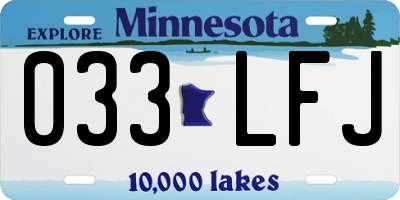 MN license plate 033LFJ