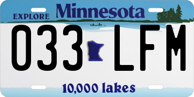 MN license plate 033LFM