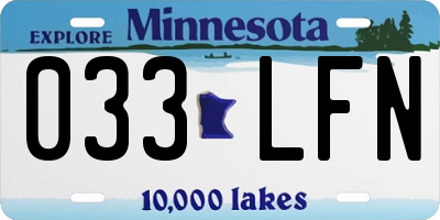 MN license plate 033LFN