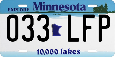 MN license plate 033LFP