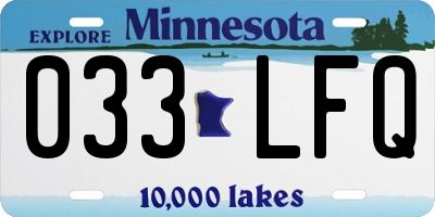 MN license plate 033LFQ