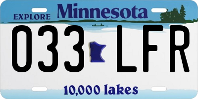 MN license plate 033LFR