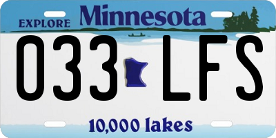 MN license plate 033LFS
