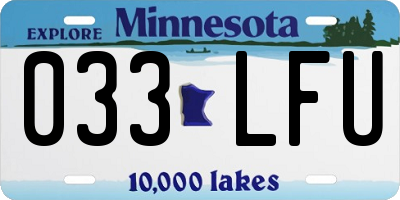 MN license plate 033LFU