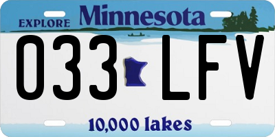 MN license plate 033LFV