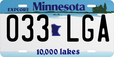 MN license plate 033LGA