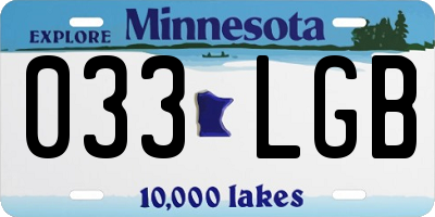 MN license plate 033LGB
