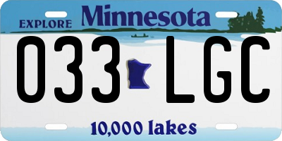 MN license plate 033LGC