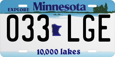 MN license plate 033LGE
