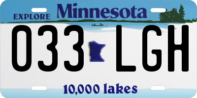 MN license plate 033LGH