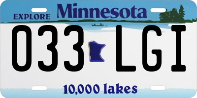 MN license plate 033LGI