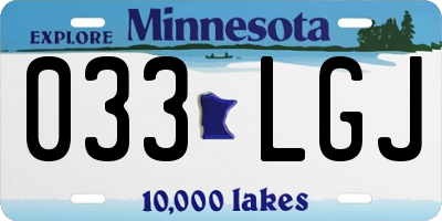 MN license plate 033LGJ