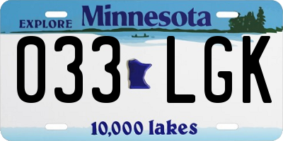 MN license plate 033LGK
