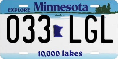 MN license plate 033LGL